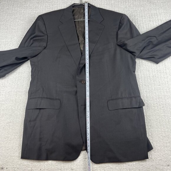 Canali Men's Lined Black Wool Sportcoat 56R Blazer Made in Italy - Picture 12 of 16